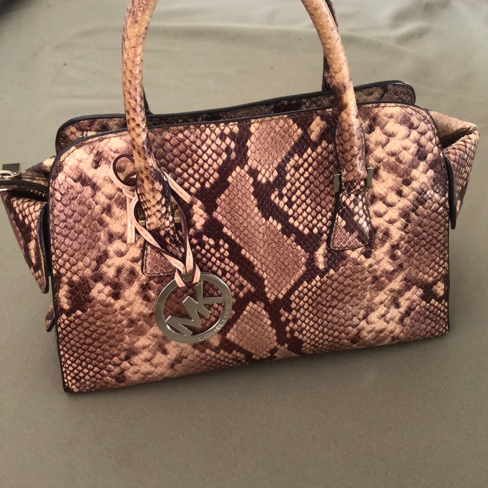 MICHAEL KORS Snake print  Bag brown/ cream color
